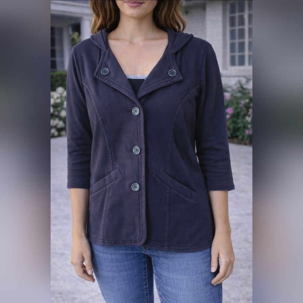 DKNY Black Blazer with Button Detail